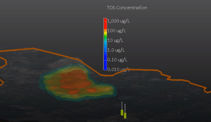 3D animation created in Earth Volumetric Studio displaying groundwater plume